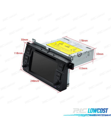 AUTO RADIO GPS PARA BMW E46 ANDROID 14 DVD 4GB RAM 64GB ROM 98-05