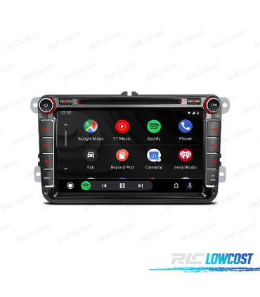 AUTO RADIO GPS ANDROID 12 MULTIMEDIA DVD VW PARA SEAT SKODA