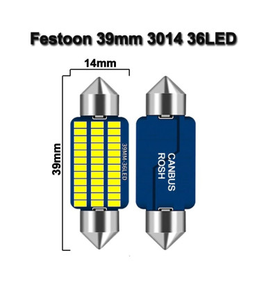 LÂMPADA LED MATRICULA HABITACULO 39 MM 36LEDS