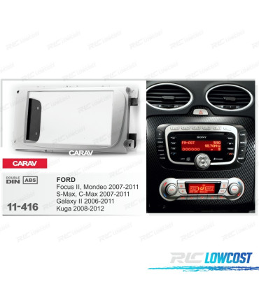 MOLDURA ADAPTADOR PRETO PARA RADIO 2-DIN PARA FORD FOCUS MONDEO S-MAX C-MAX GALAXY KUGA