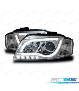 FARÓIS LED AUDI A3 8P 03-08 TRU DRL ECE-R87 CROMADO