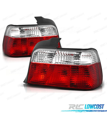 FAROLINS BMW E36 90-97 VERMELHO CROMADO