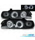 FARÓIS BMW E39 95-00 ANGEL EYES LED FUNDO PRETO