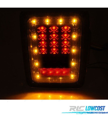 FAROLINS TRASEIROS LED JEEP WRANGLER JK 07-18 PRETO