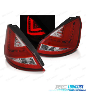 FAROLINS TRASEIROS PARA FORD FIESTA MK7 12- LIGHT BAR VERMELHO CROMADO