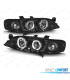 FARÓIS FRONTAIS ANGEL EYES PARA OPEL VECTRA B 95-98 FUNDO PRETO