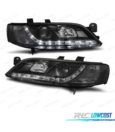 FARÓIS OPEL VECTRA B 99-02 LUZ DIURNA LED FUNDO NEGRO