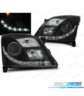 FARÓIS OPEL VECTRA C 02-05 TRU DRL FUNDO NEGRO