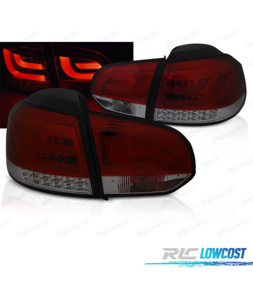 PILOTOS VOLKSWAGEN VW GOLF 6 08-12 LED BAR VERMELHO ESCURECIDO
