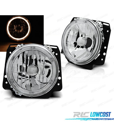 FARÓIS ANGEL EYES GOLF2 MK II 83-91 CROMADO H4