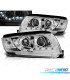 FARÓIS COM LUZ DIURNA LED SKODA FABIA 99-07 FUNDO CROMADO