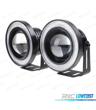 FAROIS DE NEVOEIRO PROJETORES LASER LED 1200LM 30W LUZ LED ANGEL EYES DRL