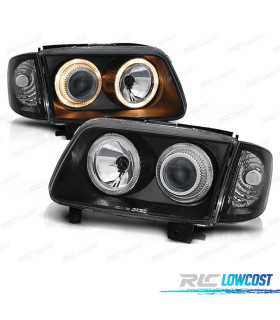 FARÓIS ANGEL EYES VOLKSWAGEN VW POLO 99-01 FUNDO PRETO