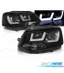FAROIS FRONTAIS VOLKSWAGEN VW TRANSPORTER T5 10-15 TUBE LIGHT FUNDO PRETO