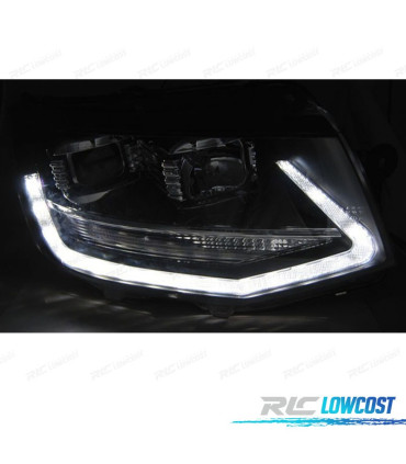FARÓIS FRONTAIS VOLKSWAGEN VW T6 LUZ DIURNA MULTIVAN CARAVELLE 15-19 PRETO