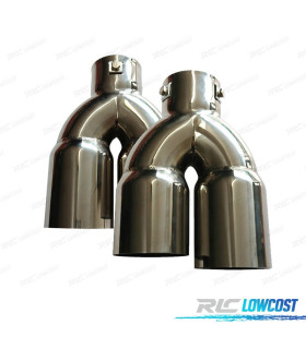 PACK 2 PONTEIRA DE ESCAPE DUPLA INOX REDONDA