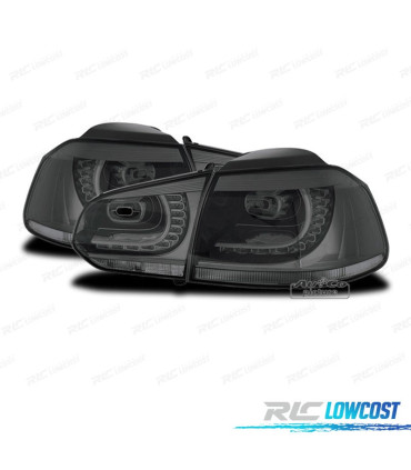 FAROLINS TRASEIROS LED VOLKSWAGEN VW GOLF 6 MK VI 08-12 CINZENDO ESCURECIDO