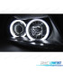 FARÓIS BMW E90 4P 05-08 ANGEL EYES CCFL FUNDO PRETO