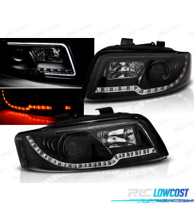 FARÓIS AUDI A4 00-04 LED TUBE LIGHTS PRETOS