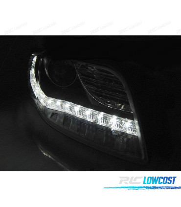 CONJUNTO DE FARÓIS DAYLIGHT LEDS PARA AUDI A4 B7 04-08 CROMADOS INTERMITENTES