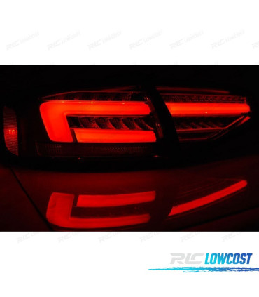 CONJUNTO DE FAROLINS LED BAR LEDS PARA AUDI A4 B8 SEDAN DINÂMICOS VERMELHOS