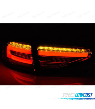 FAROLINS AUDI A4 B8 12-15 SEDAN LED DINÂMICOS VERMELHO FUMADO POR LED DE ORIGEM