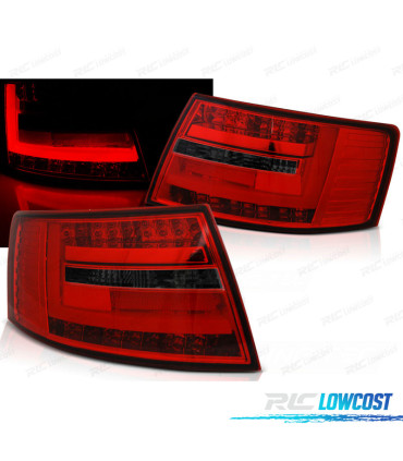 FAROLINS AUDI A6 C6 04-08 SEDAN LED VERMELHO FUMADO 7 PIN