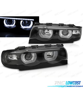 CONJUNTO DE FARÓIS PARA BMW E38 94-01 ANGEL EYES 3D LED COM LUZ DIURNA