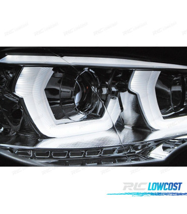 FARÓIS BMW X5 E70 07-13 LED ANGEL EYES 3D COM LUZ DIURNA