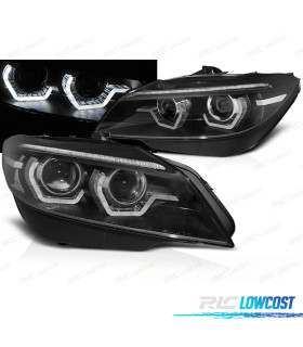 FARÓIS DINÂMICOS BMW Z4 E89 ANGEL EYES DRL 3D PRETOS