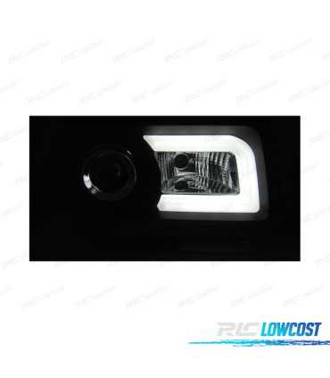 CONJUNTO DE FARÓIS TUBE LIGHT FIBRA ÓPTICA PARA CHRYSLER 300C 05-10 PRETOS