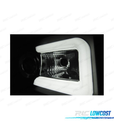 CONJUNTO DE FARÓIS TUBE LIGHT FIBRA ÓPTICA PARA CHRYSLER 300C 05-10 PRETOS