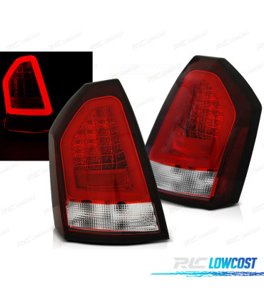 CONJUNTO DE FAROLINS PARA CHRYSLER 300C LIMOUSINE 05-08 LED BAR VERMELHO TRANSPARENTE