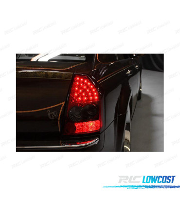 CONJUNTO DE FAROLINS LED PARA CHRYSLER 300C LIMOUSINE 05-08 VERMELHO FUMADO