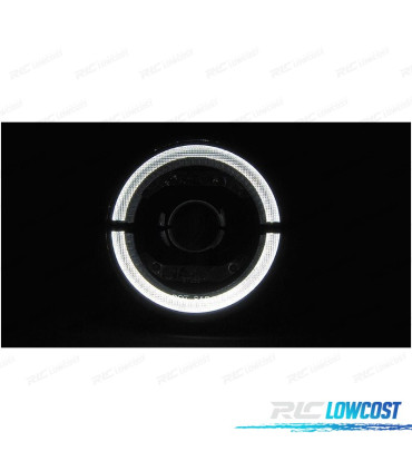 CONJUNTO DE FARÓIS PARA JEEP WRANGLER TJ LJ JK 96-18 ANGEL EYES LED PRETOS