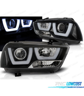 CONJUNTO DE FARÓIS PARA DODGE CHARGER LX II 11-15 LED U TYPE PRETO