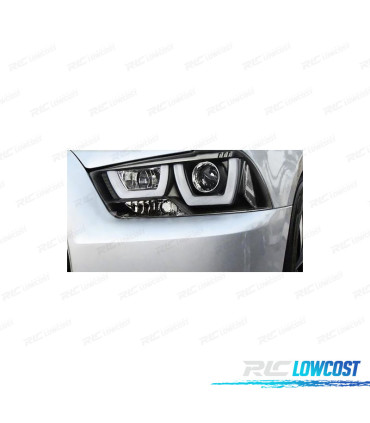 CONJUNTO DE FARÓIS PARA DODGE CHARGER LX II 11-15 LED U TYPE PRETO