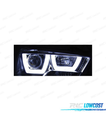 CONJUNTO DE FARÓIS PARA DODGE CHARGER LX II 11-15 LED U TYPE CROMADO