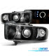 CONJUNTO DE FARÓIS PARA DODGE RAM 94-01 LED ANGEL EYES PRETO