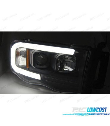 CONJUNTO DE FARÓIS PARA DODGE RAM 02-06 TUBE LIGHT PRETO