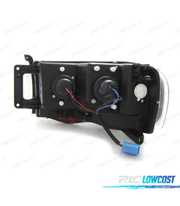 CONJUNTO DE FARÓIS PARA DODGE RAM 02-06 TUBE LIGHT PRETO