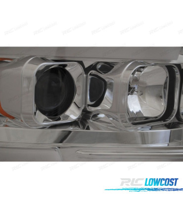 CONJUNTO DE FARÓIS PARA DODGE RAM 02-06 TUBE LIGHT CROMADOS