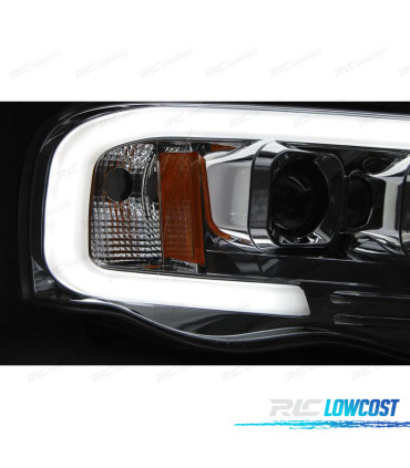 CONJUNTO DE FARÓIS PARA DODGE RAM 02-06 TUBE LIGHT CROMADOS