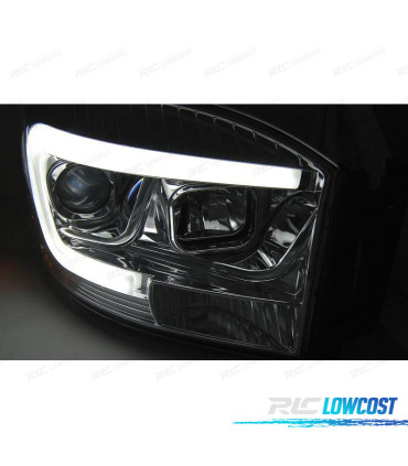 CONJUNTO DE FARÓIS PARA DODGE RAM 06-08 TUBE LIGHT CROMADOS