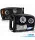 CONJUNTO DE FARÓIS PARA DODGE RAM 06-08 ANGEL EYES + LEDS PRETO