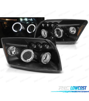 CONJUNTO DE FARÓIS PARA DODGE CALIBER 06-12 LED PRETOS