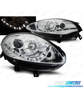 CONJUNTO DE FARÓIS PARA FIAT BRAVO II 07-15 DAYLIGHT LED CROMADOS