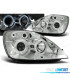 CONJUNTO DE FARÓIS PARA FORD FIESTA MK6 02-05 ANGEL EYES CROMADO