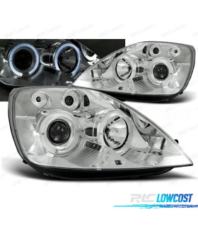 CONJUNTO DE FARÓIS PARA FORD FIESTA MK6 02-05 ANGEL EYES CROMADO