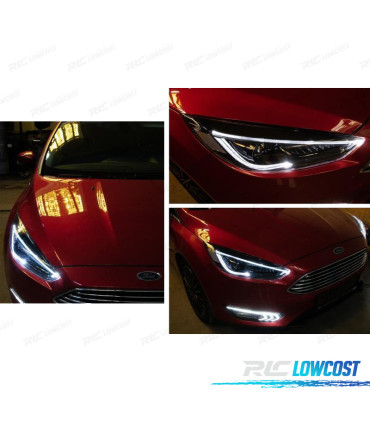FARÓIS FORD FOCUS MK3 15-17 NEW LOOK COM INDICADOR LED DINÂMICO
